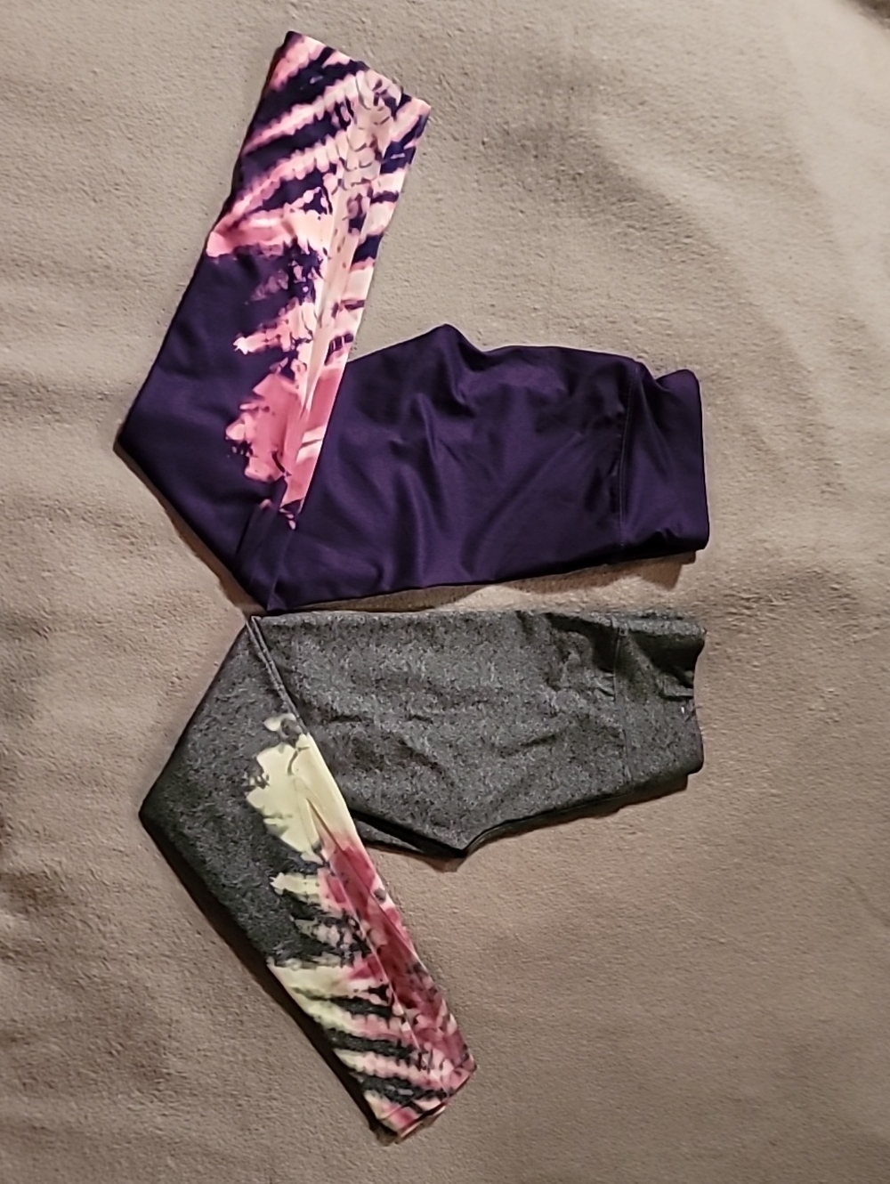 CX.J Kids Tie-Dye Accent Leggings - 2 Pairs. SIze 12.